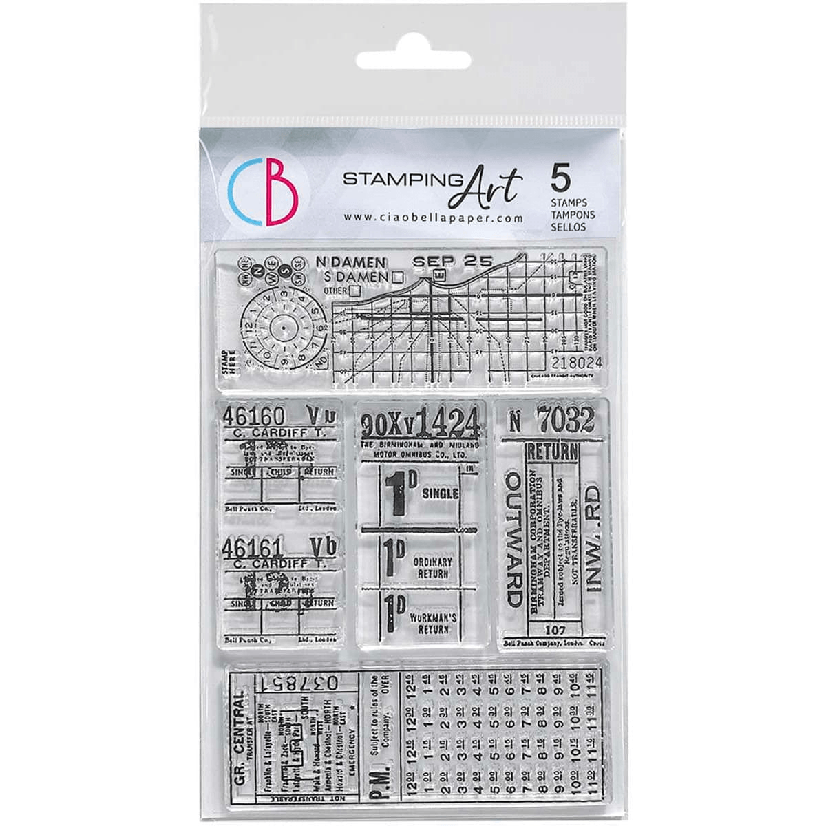 Ciao Bella - Tickets II - Clear Stamp Set 4x6 - Messy Papercrafts