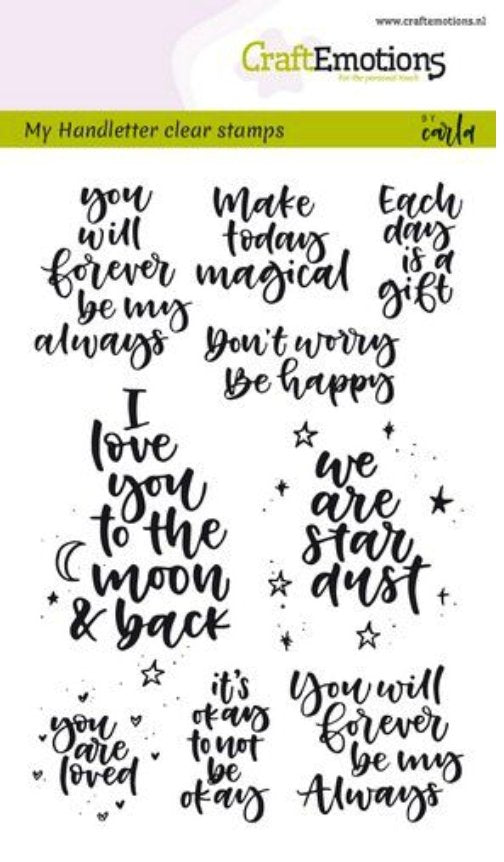 Craft Emotions - Clearstamps A6 - Handletter Beautiful Sentiments - Happy Feelings Craft Emotions