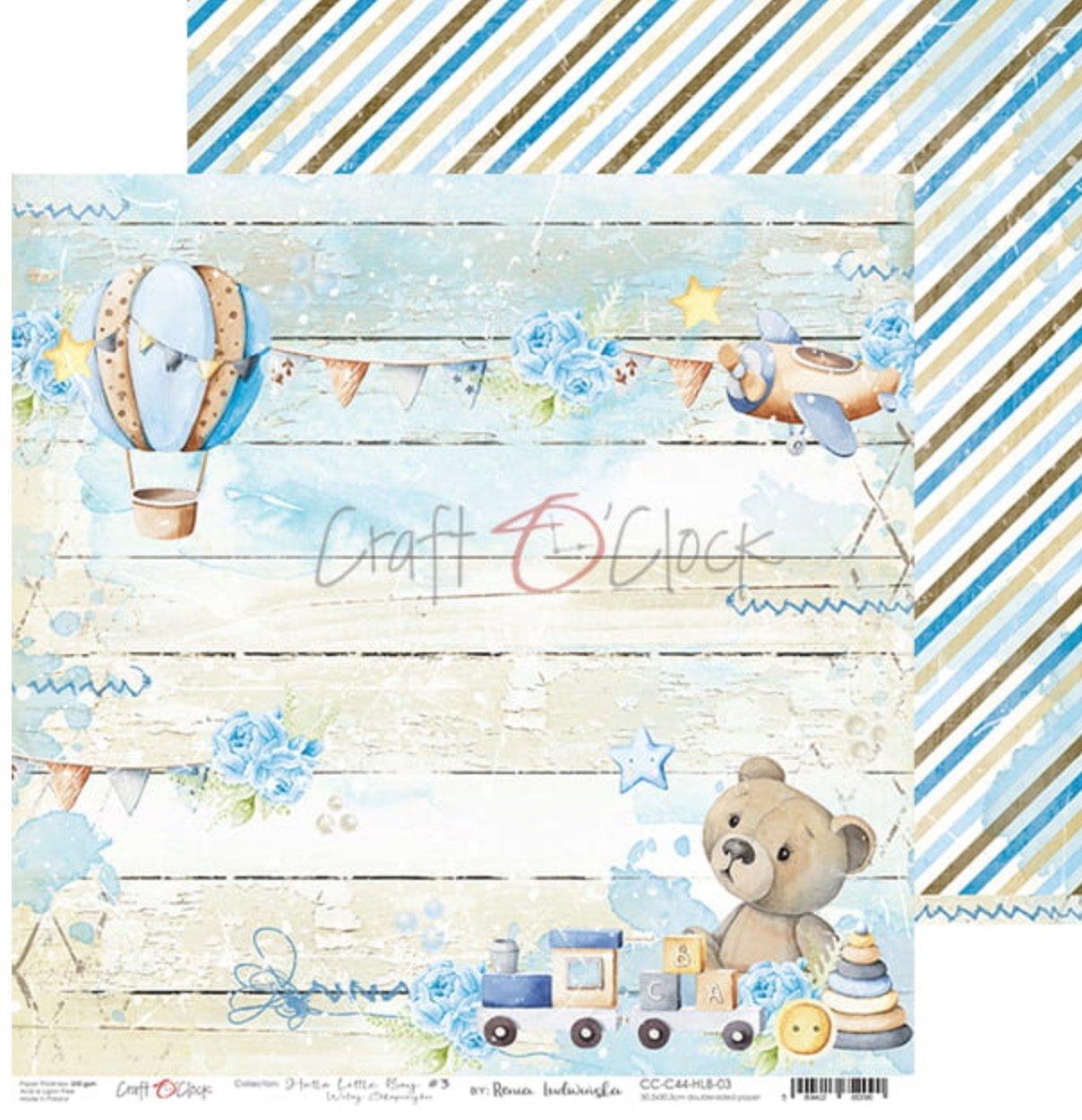 Craft O Clock - 12x12 Paper - Hello Little Boy - Baby’s First Year Craft O Clock