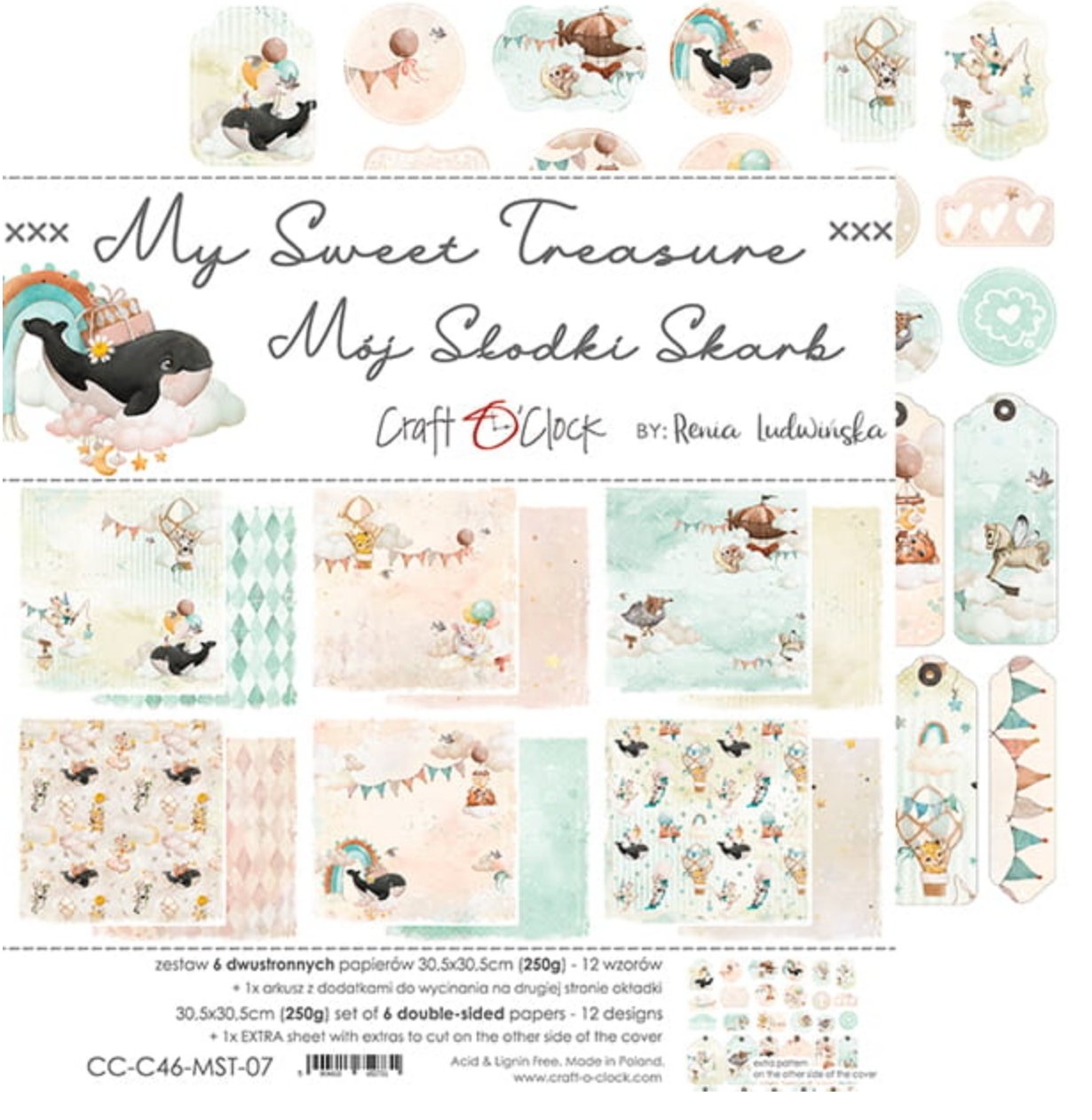 Craft O Clock - 12x12 Paper - My Sweet Treasure - Baby’s First Year Craft O Clock