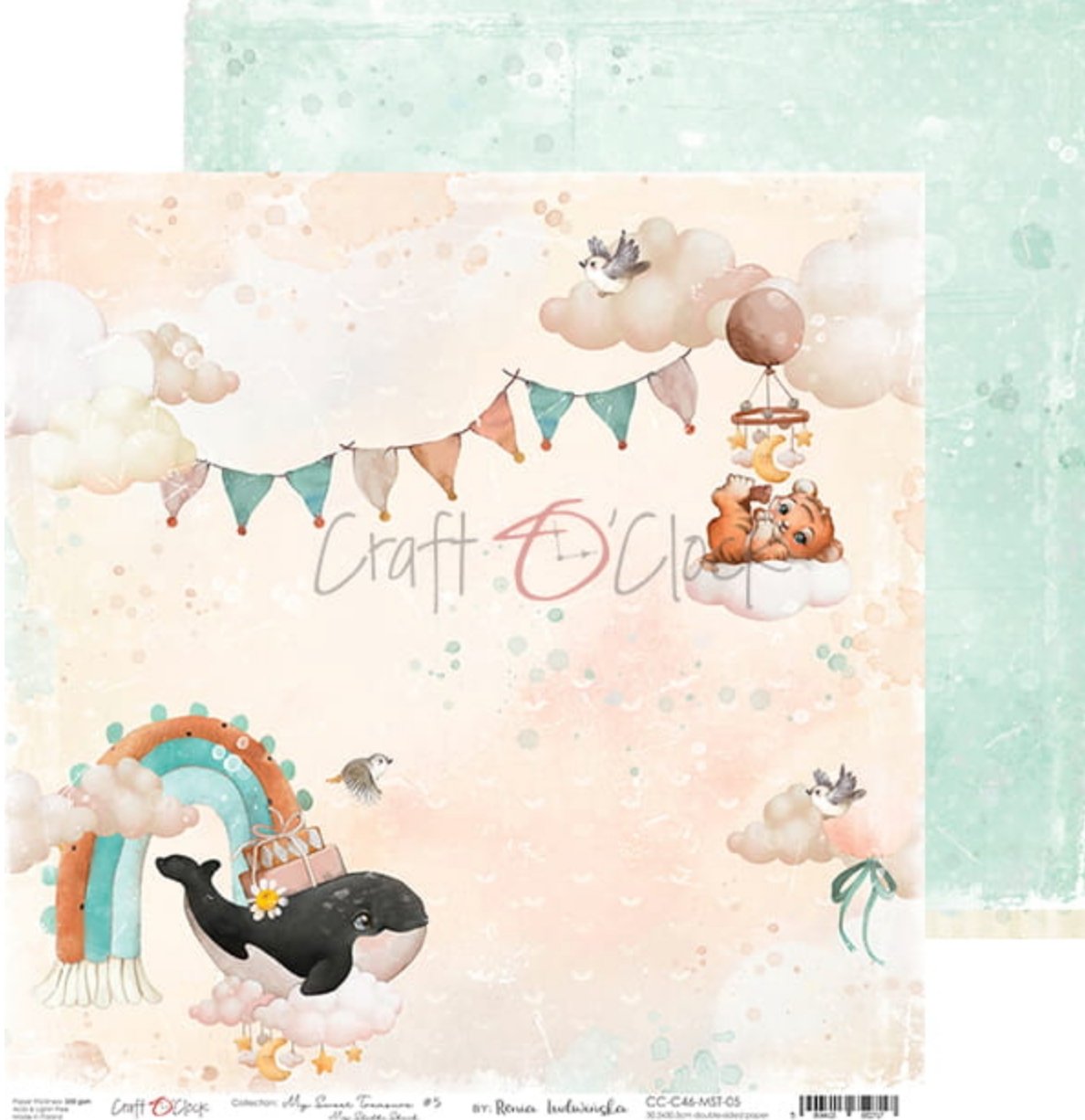 Craft O Clock - 12x12 Paper - My Sweet Treasure - Baby’s First Year Craft O Clock