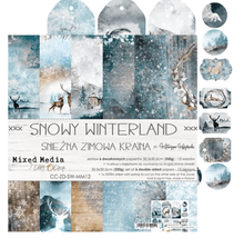 Craft O Clock - 12x12 Paper - Snowy Winterland - Mixed Media - Messy Papercrafts