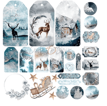 Craft O Clock - 12x12 Paper - Snowy Winterland - Mixed Media - Messy Papercrafts