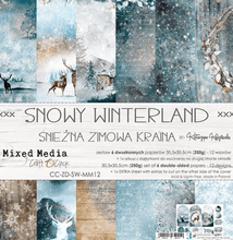 Craft O Clock - 12x12 Paper - Snowy Winterland - Mixed Media - Messy Papercrafts