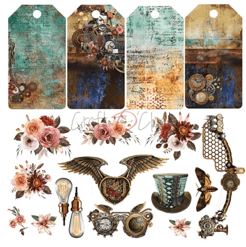 Craft O Clock - 12x12 Paper - WINGS OF FREEDOM - Mixed Media - Messy Papercrafts