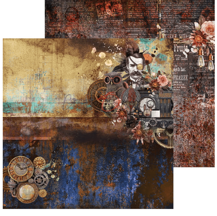 Craft O Clock - 12x12 Paper - WINGS OF FREEDOM - Mixed Media - Messy Papercrafts