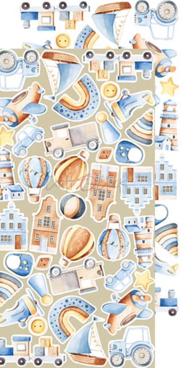 Craft O Clock - 6x12 Paper - Hello Little Boy - Extras Set Craft O Clock