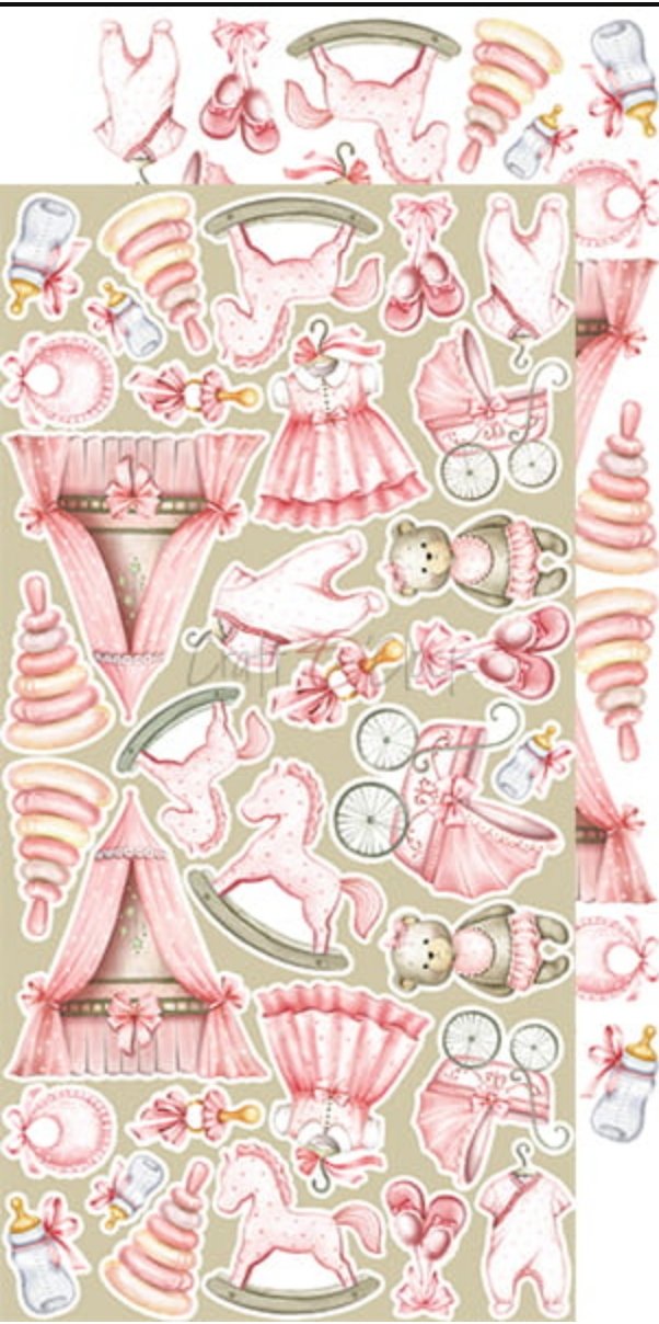 Craft O Clock - 6x12 Paper - Hello Little Girl - Extras Set Craft O Clock