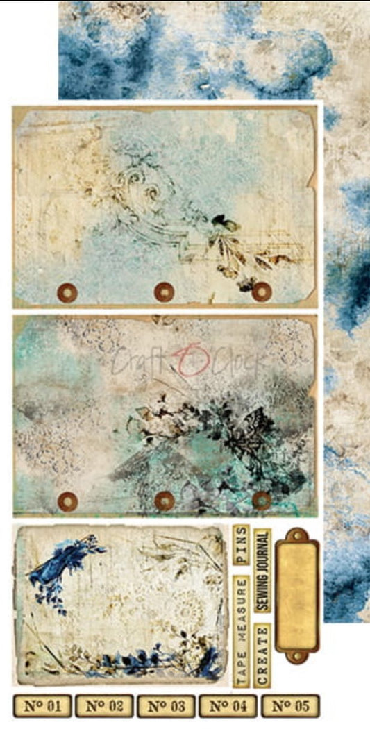 Craft O Clock - 6x12 Paper - Hours Of Longing - Extra Set - Mixed Media Craft O Clock