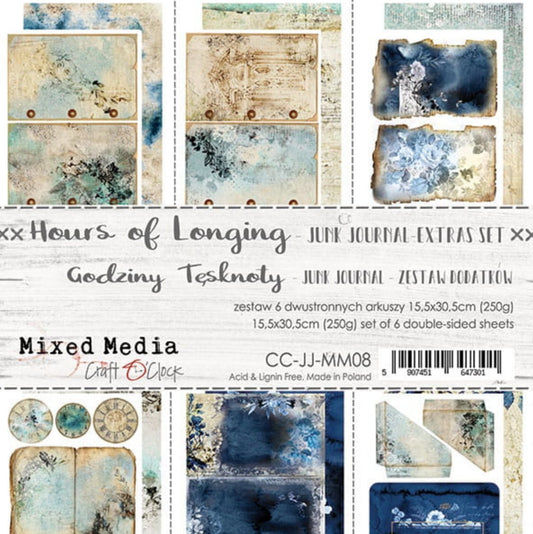 Craft O Clock - 6x12 Paper - Hours Of Longing - Extra Set - Mixed Media Craft O Clock