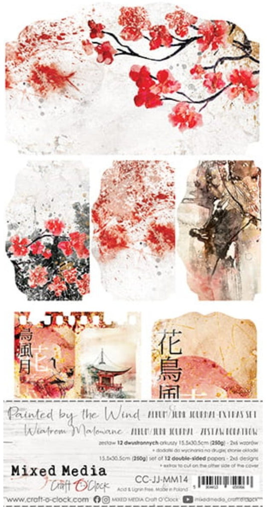 Craft O Clock - 6x12 Paper - Painted By The Wind - Album / Junk Journal - Mixed Media Craft O Clock