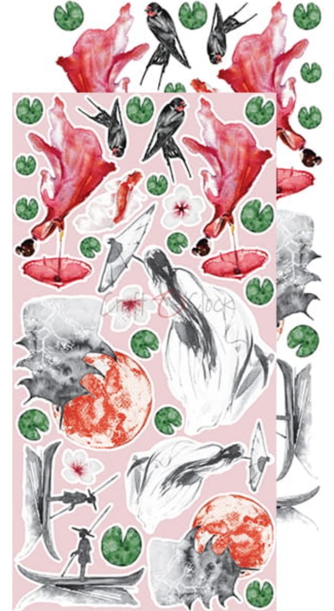 Craft O Clock - 6x12 Paper - Painted By The Wind - Extras Set Craft O Clock