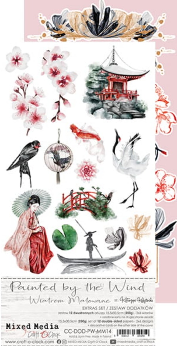 Craft O Clock - 6x12 Paper - Painted By The Wind - Extras Set Craft O Clock