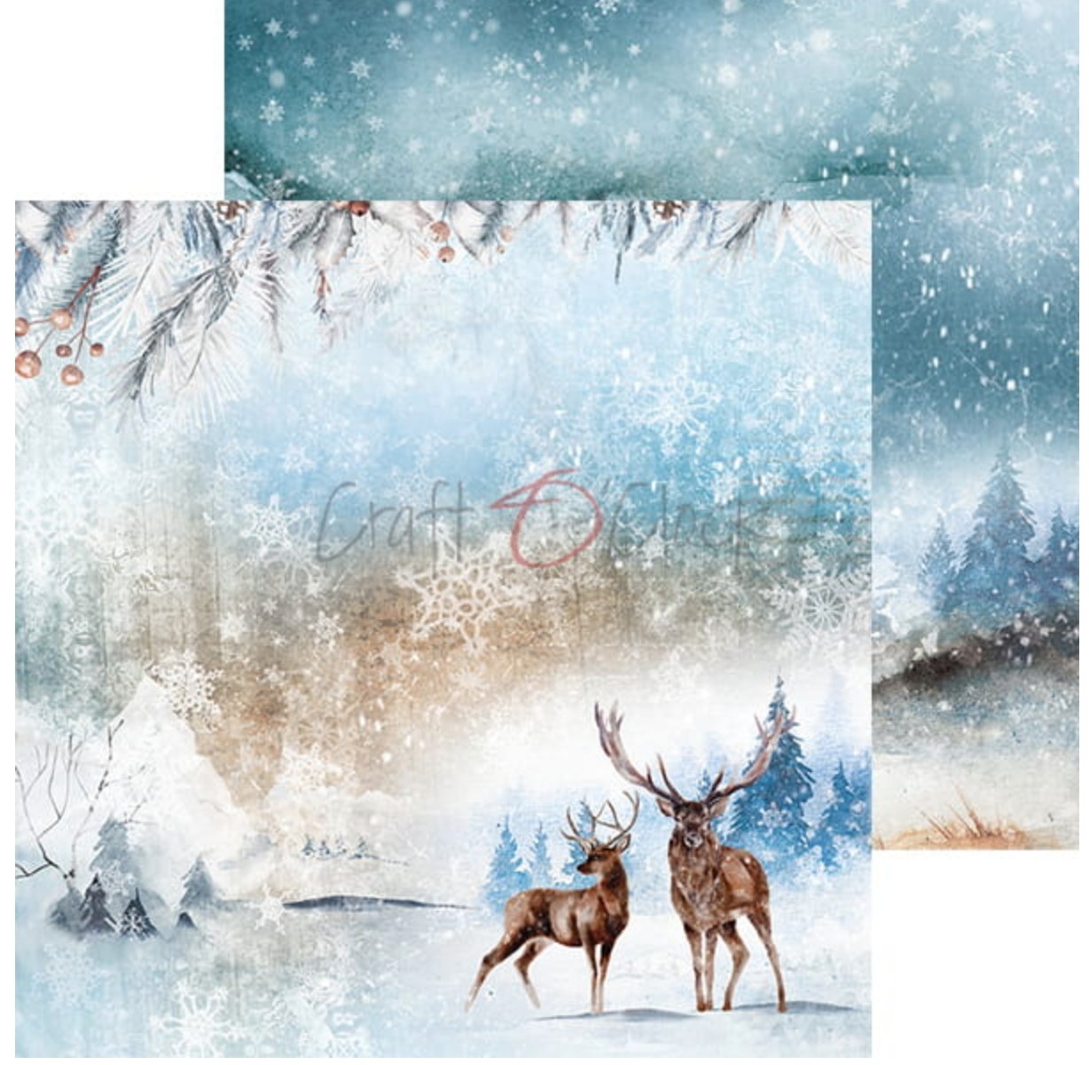 Craft O Clock - 6x6 Paper - Snowy Winterland Craft O Clock