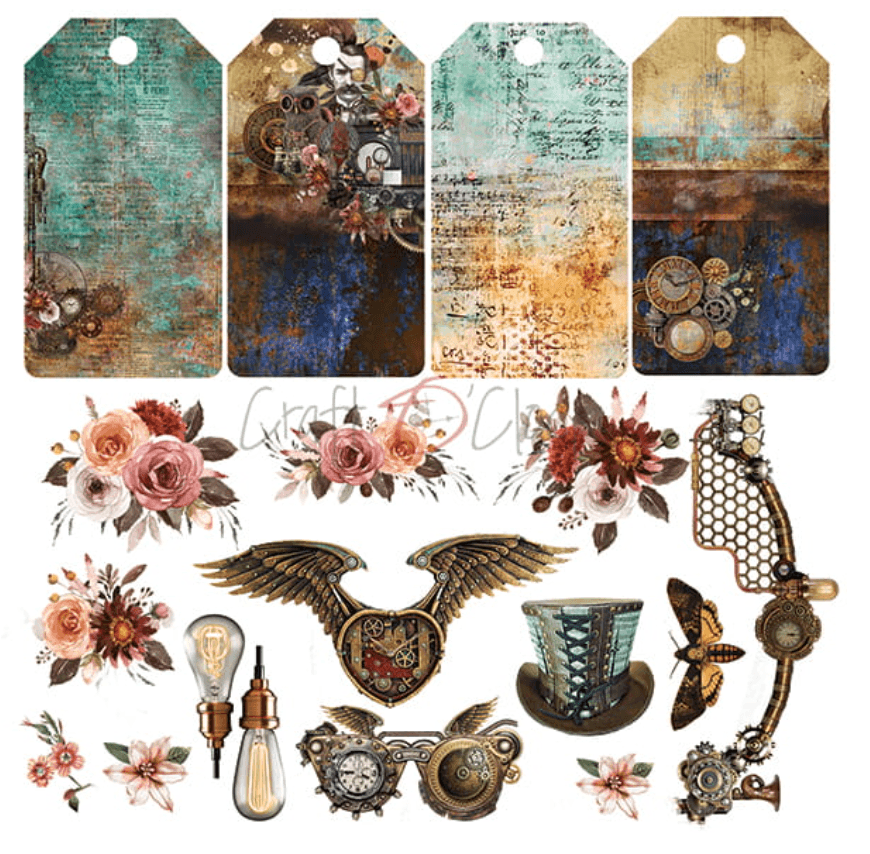 Craft O Clock - 6x6 Paper - WINGS OF FREEDOM - Mixed Media - Messy Papercrafts