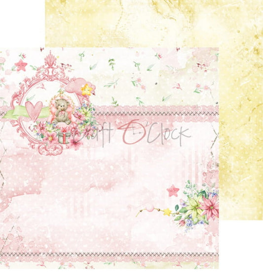Craft O Clock - 8x8 Paper - Hello Little Girl - Baby's First Year Craft O Clock