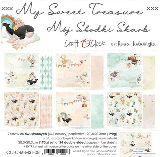 Craft O Clock - 8x8 Paper - My Sweet Treasure - Baby's First Year Craft O Clock