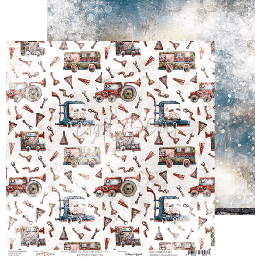 Craft O Clock - 8x8 Paper - Robots Adventures - Mixed Media - Messy Papercrafts