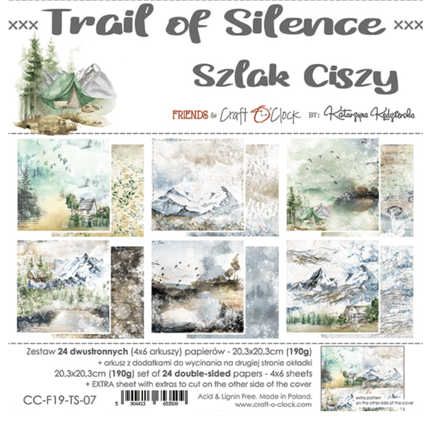 Craft O Clock - 8x8 Paper - Trail Of Silence - Mixed Media - Messy Papercrafts