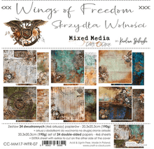 Craft O Clock - 8x8 Paper - WINGS OF FREEDOM - Mixed Media - Messy Papercrafts