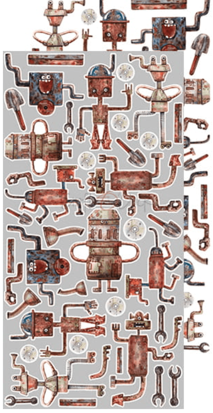 Craft O Clock - Robots Adventure - Mixed Media - Junk Journal - Extra Set - Messy Papercrafts