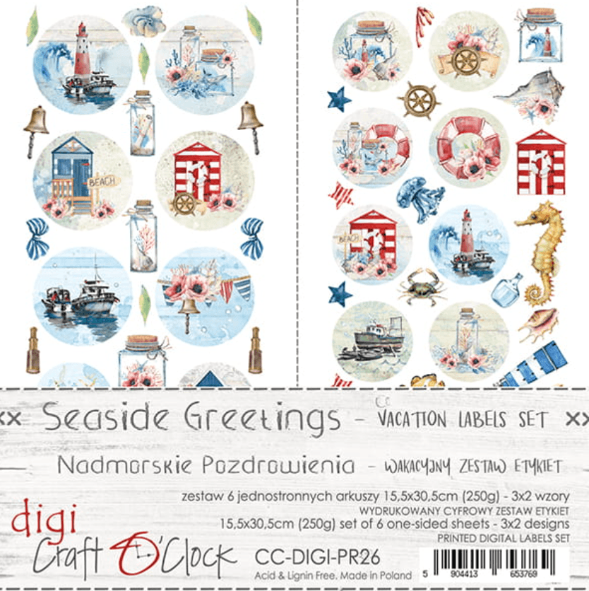 Craft O Clock - Seaside Greetings - Vacation Set - Labels Set - 26 - Messy Papercrafts