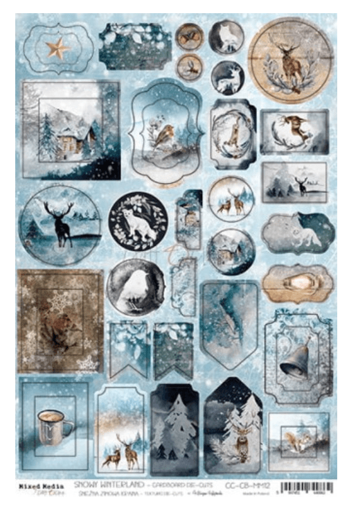 Craft O Clock - Snowy Winterland - Mixed Media - Cardboard Die Cut - Messy Papercrafts