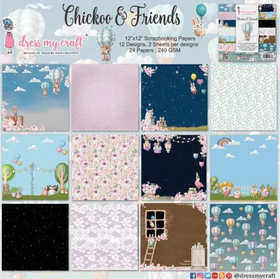 Dress My Craft - Chickoo and Friends -12x12 inch Dress My Craft
