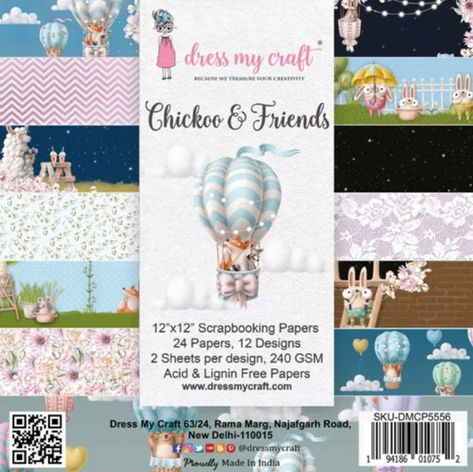 Dress My Craft - Chickoo and Friends -12x12 inch Dress My Craft