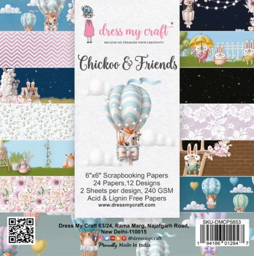 Dress My Craft - Chickoo and Friends - 6x6 inch Dress My Craft