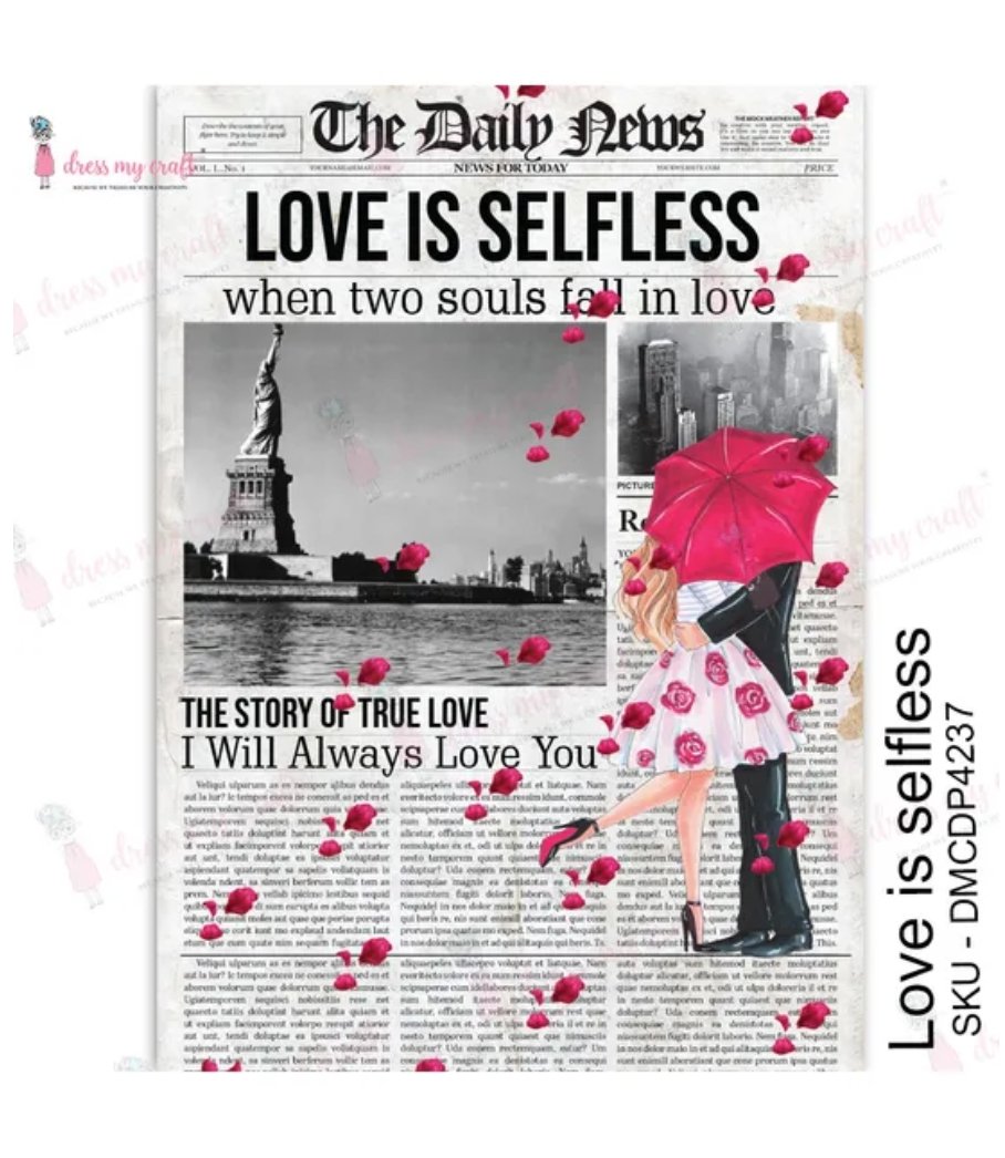 Dress My Craft - Love Is Selfless - Transfer Me - A4 Dress My Craft