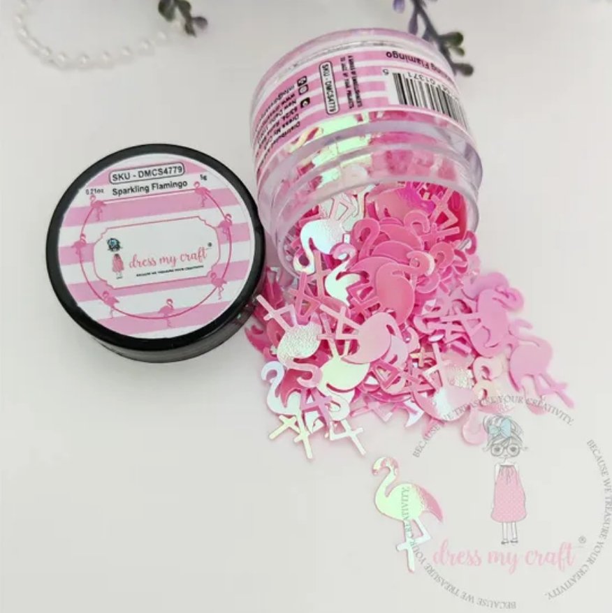 Dress My Craft - Sparkling Flamingo - Embellishments Dress My Craft
