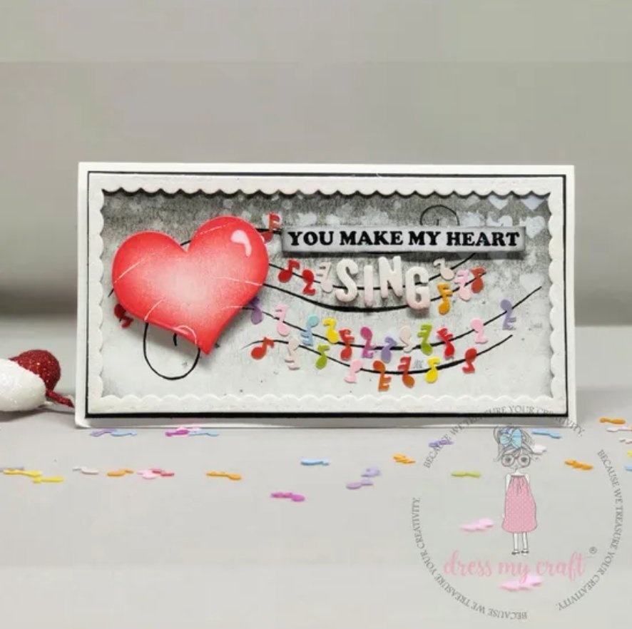 Dress My Craft - Sparkling Musical Notes - Embellishments Dress My Craft