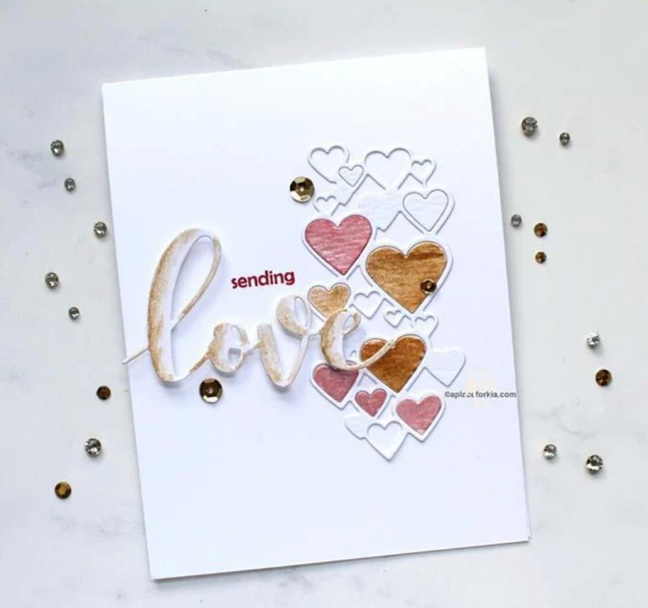 Frantic Stamper Precision Die - Cascading Hearts Frantic Stamper