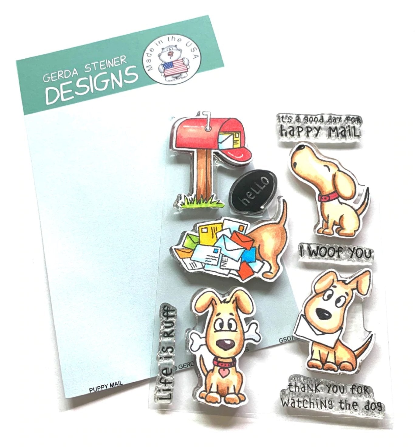 Gerda Steiner - Puppy Mail - Stamp Set 4x6 Gerda Steiner Designs