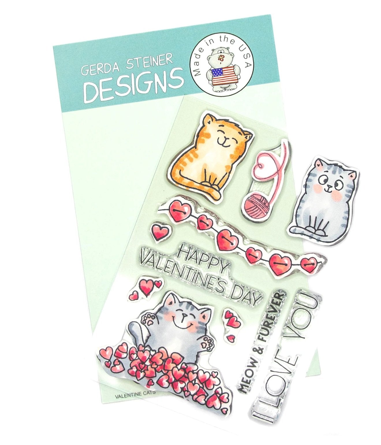 Gerda Steiner - Valentine Cats - Stamp Set 4x6 Gerda Steiner Designs