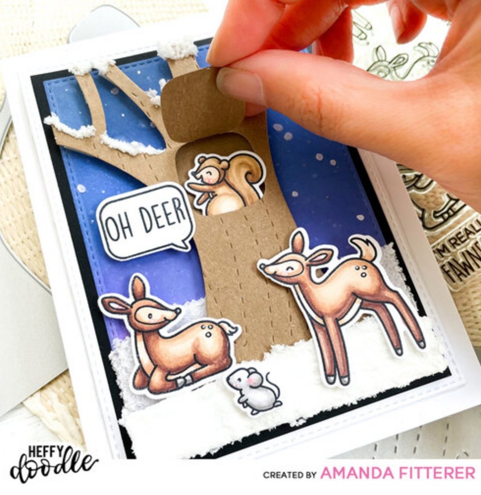Heffy Doodle - Deer To Me Stamps - 4x6 Clear Stamp Set Heffy Doodle