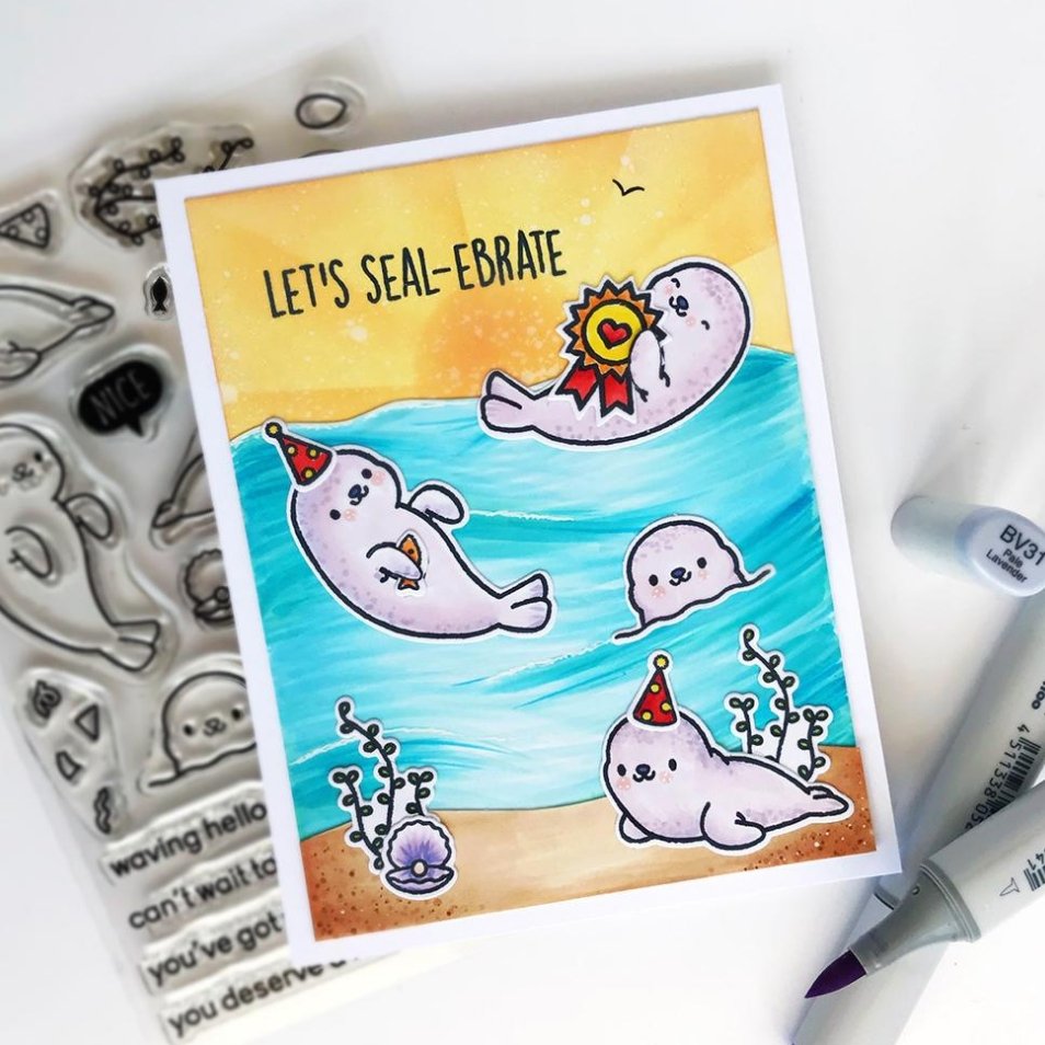 Heffy Doodle - Sealy Friends - 4x6 Clear Stamp Set Heffy Doodle