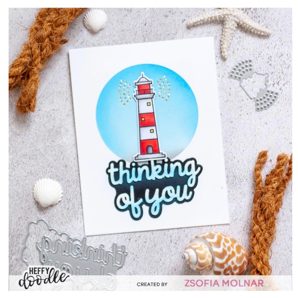 Heffy Doodle - Thinking of You - Shadow Heffy Cuts - Steel Die 2x3 Heffy Doodle