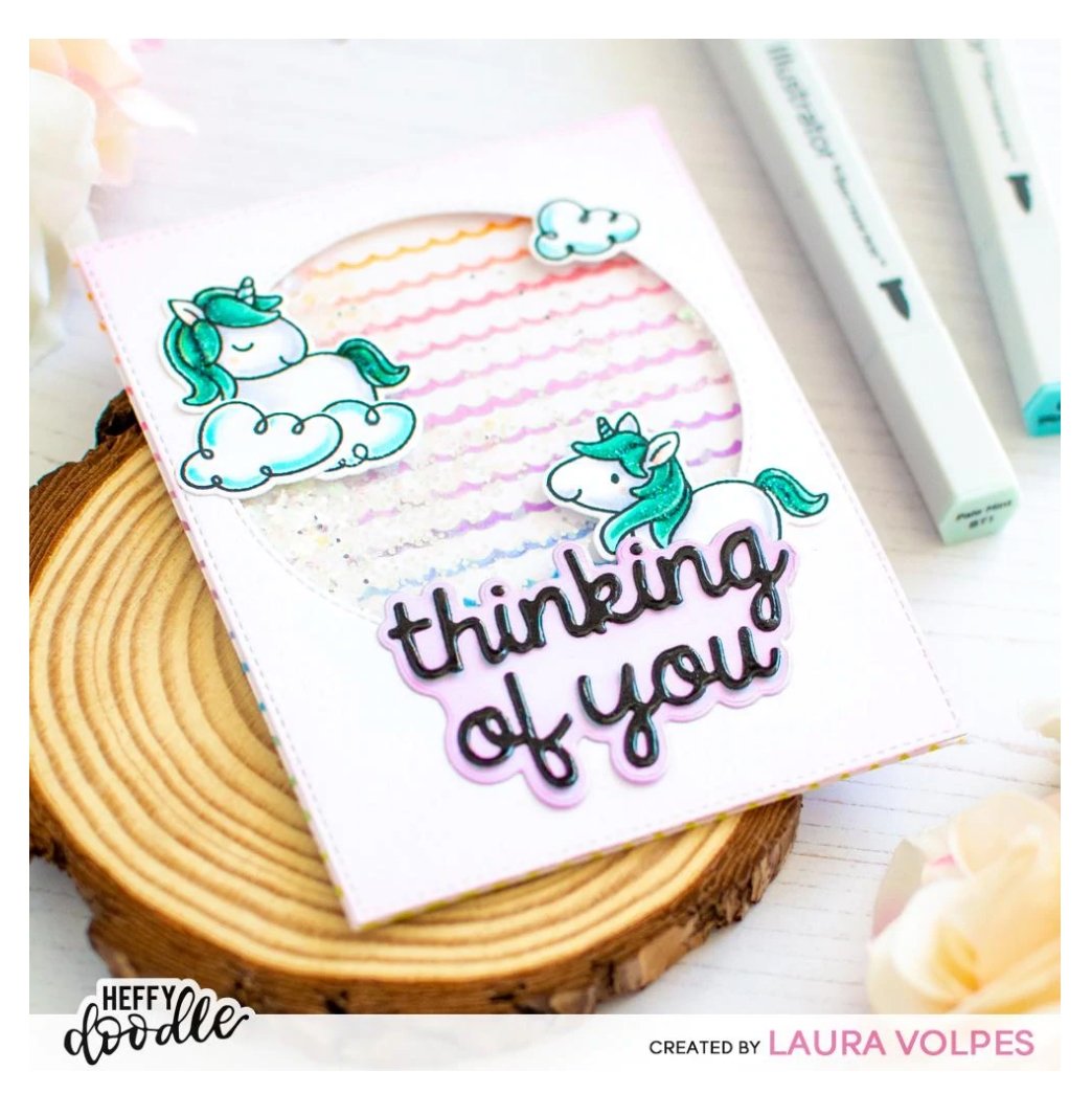 Heffy Doodle - Thinking of You - Shadow Heffy Cuts - Steel Die 2x3 Heffy Doodle