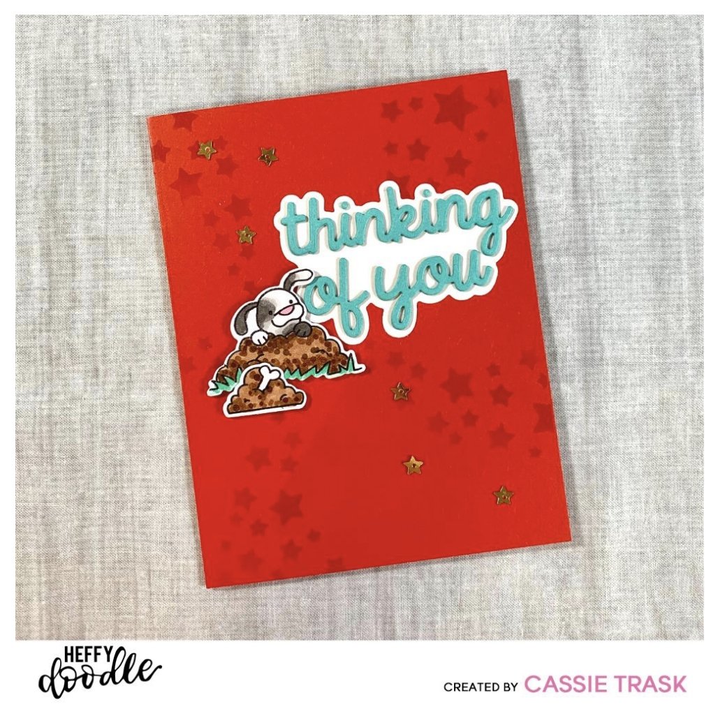 Heffy Doodle - Thinking of You - Shadow Heffy Cuts - Steel Die 2x3 Heffy Doodle