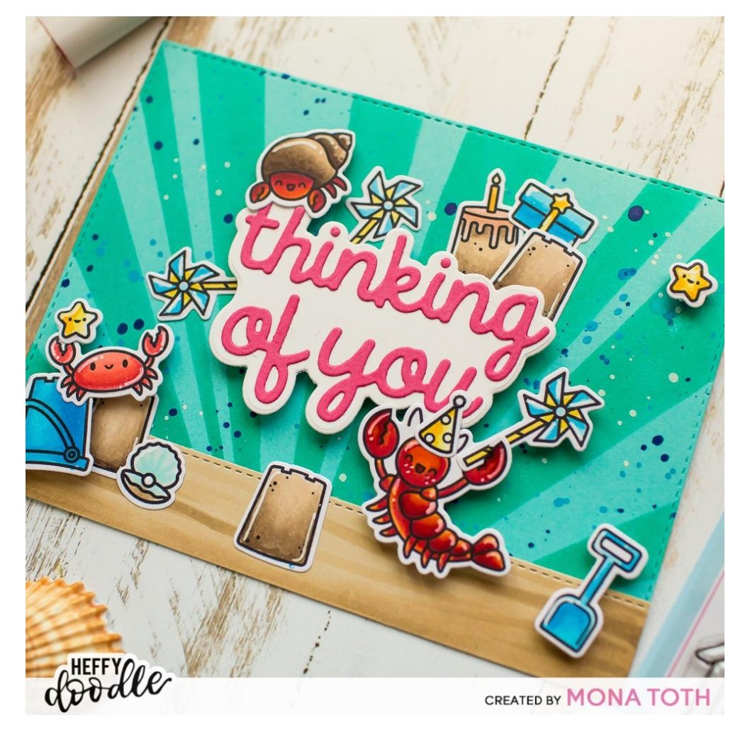 Heffy Doodle - Thinking of You - Shadow Heffy Cuts - Steel Die 2x3 Heffy Doodle