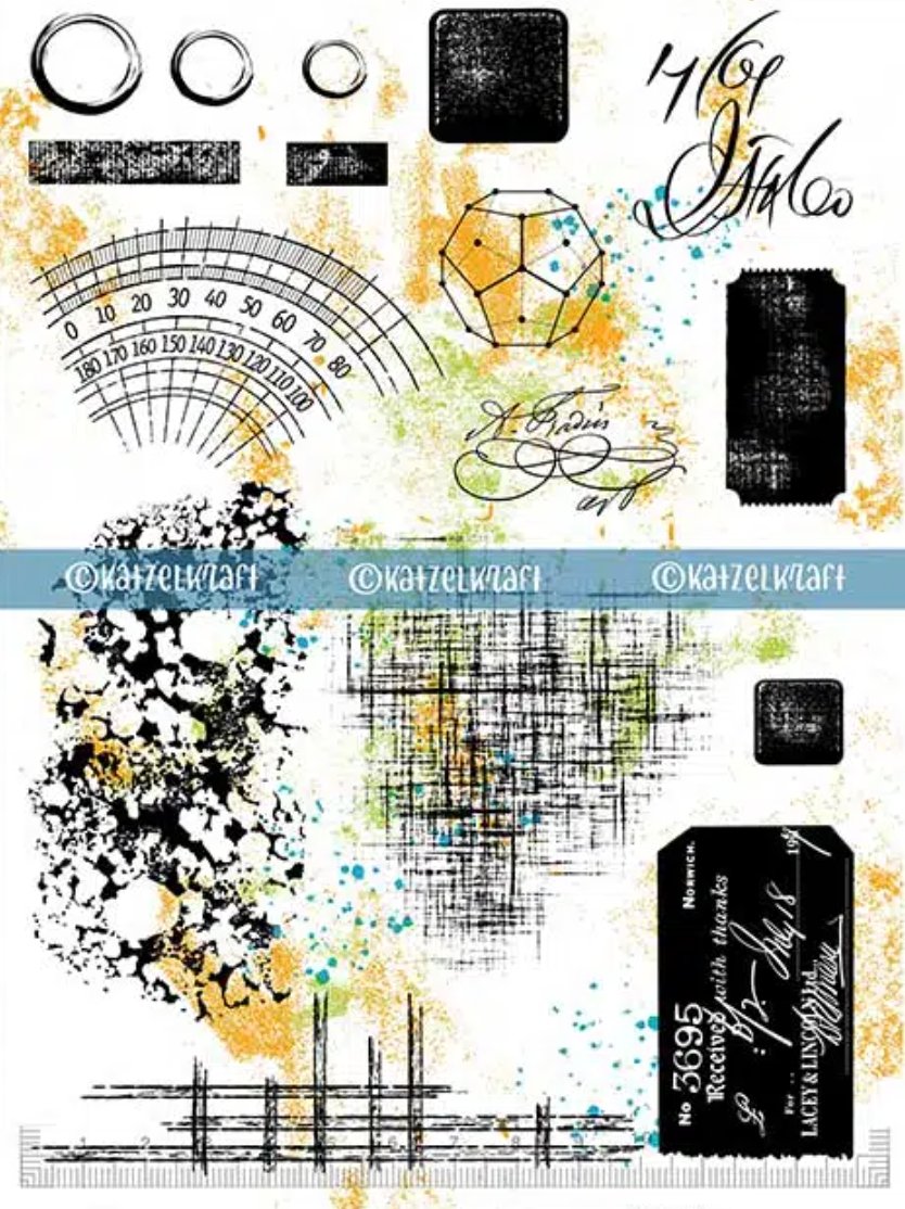 KATZELKRAFT - BIDULES AND THINGS - MIXED MEDIA STAMPS - A5 BACKGROUND STAMP Katzelkraft