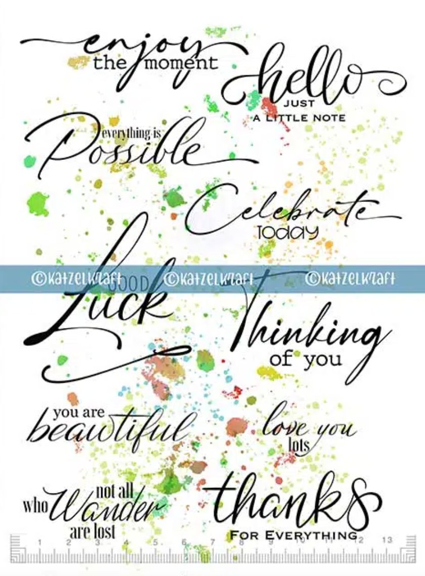 KATZELKRAFT - ENJOY - ENGLISH QUOTE STAMPS A5 Katzelkraft