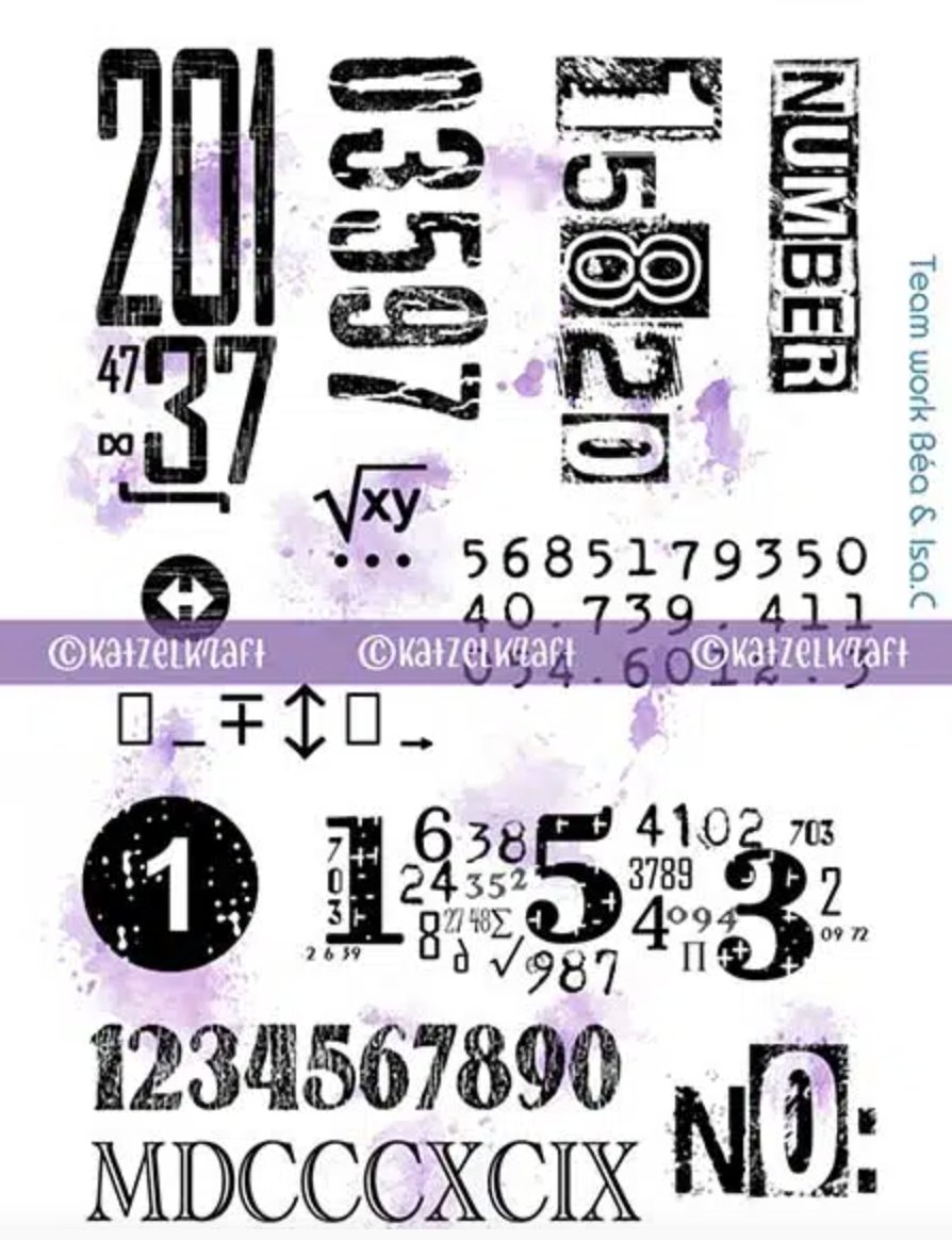 KATZELKRAFT - NUMBERS - SCRAPBOOKING STAMPS Katzelkraft