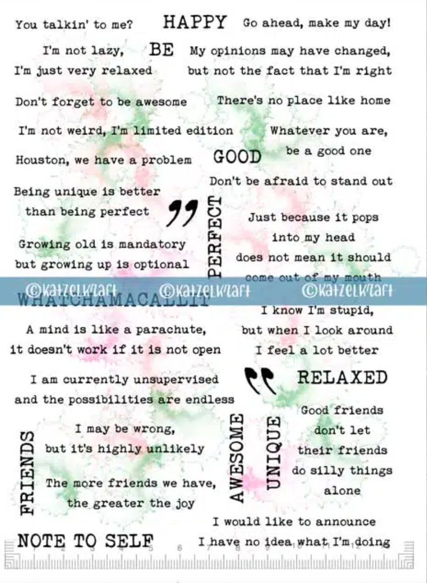 KATZELKRAFT - WHATCHAMACALLIT - HUMOROUS QUOTE STAMPS A5 Katzelkraft