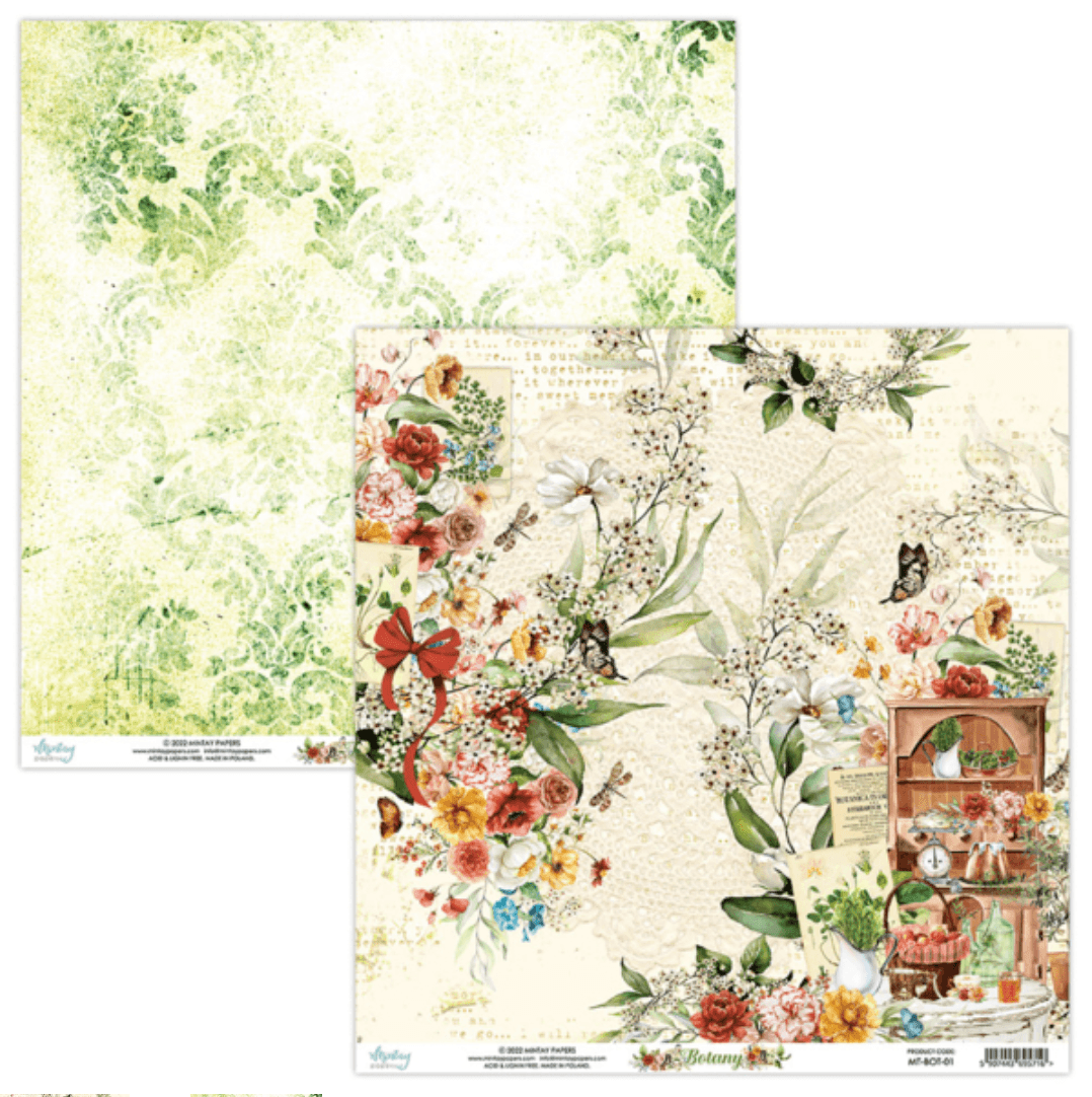 Mintay Papers - 12 x 12 Paper Set - Botany - (MTBOT-07) - Messy Papercrafts