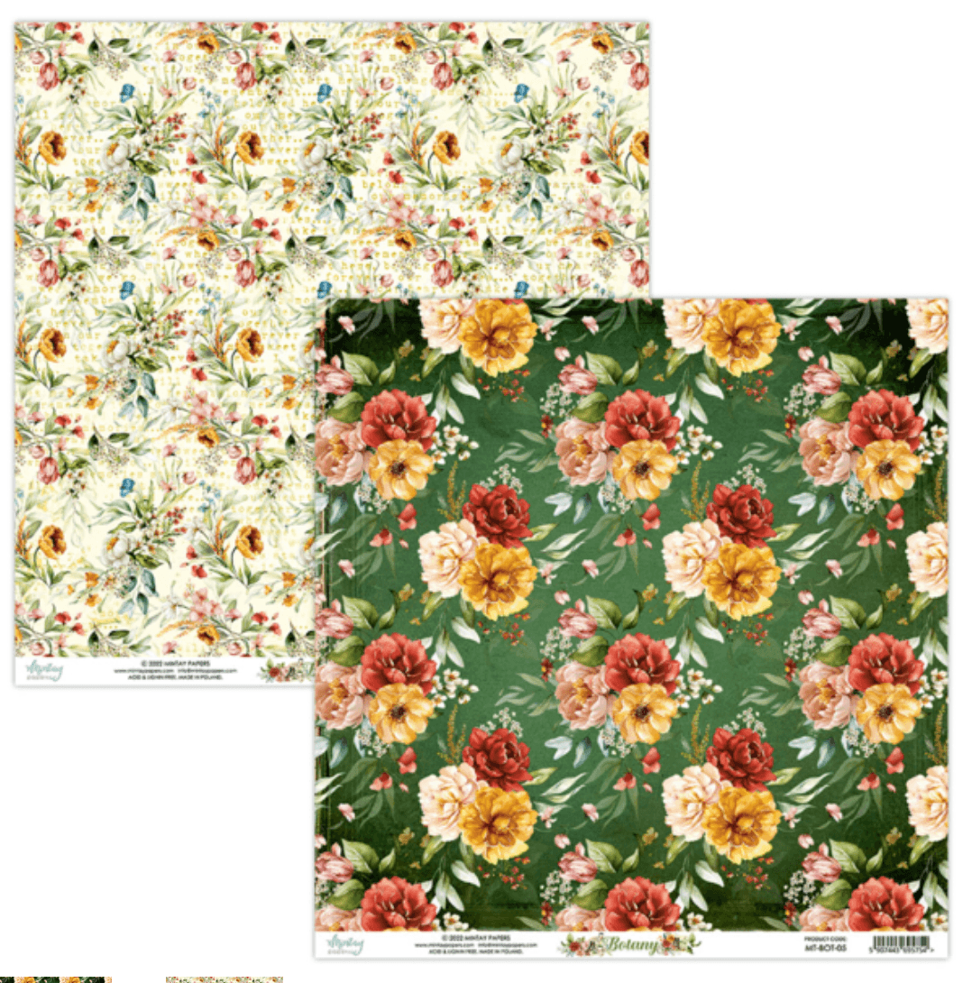 Mintay Papers - 12 x 12 Paper Set - Botany - (MTBOT-07) - Messy Papercrafts