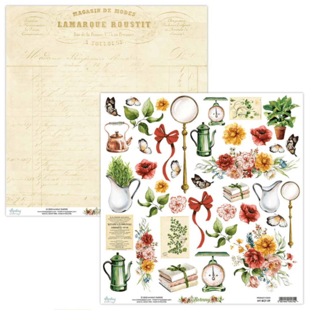 Mintay Papers - 12 x 12 Paper Set - Botany - (MTBOT-07) - Messy Papercrafts