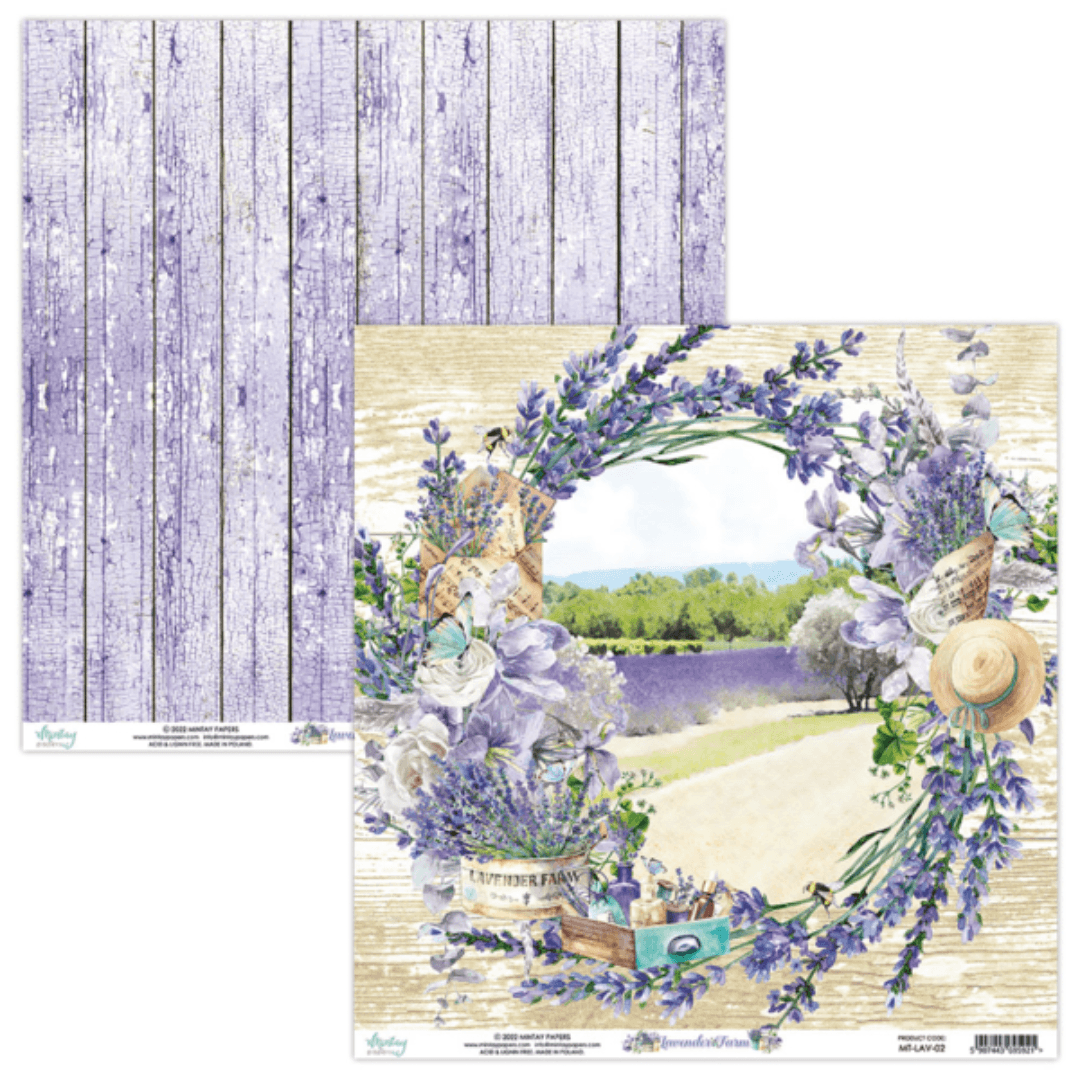 Mintay Papers - 12 x 12 Paper Set - Lavender Farm - (MT-LAV-07) - Messy Papercrafts